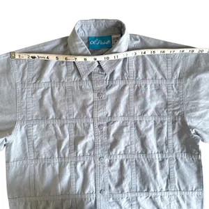 Ol' Paint Retro Western‎ Shirt Textured Cotton Light Blue Button Up Women's M thumbnail 5