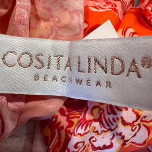 NWT Cosita Linda‎ Mandarin Floral Tiered Maxi Dress CL22548C Orange Pink Small thumbnail 6