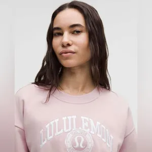 Lululemon NWT Perfectly Oversized Crew Embroidered Graphic Fleece Size XL thumbnail 4