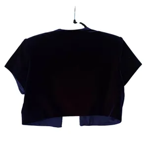 J.R. Nites Navy Blue Velvet Beaded Maxi Dress and Bolero Jacket‎ Set Vintage 10 thumbnail 7