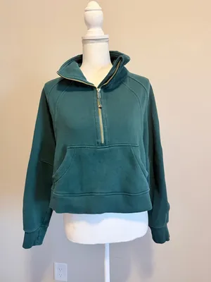 Lululemon Oversized Funnel-Neck Half Zip Scuba Storm Teal w/Gold Zipper size M/L thumbnail 4