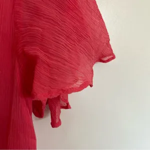 Women’s Sundance Monaco Meetup Sundress Coral Lined Flutter Sleeve‎ Size Small thumbnail 4