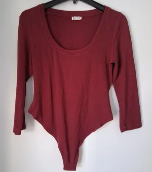 Free People Intimately Ribbed Long Sleeve Fitted Bodysuit Women's Size M/L thumbnail 1