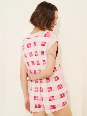 Free People Lewis Plaid Knit Romper thumbnail 2