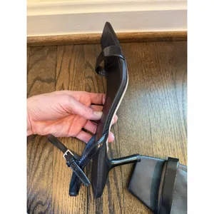 Nordstrom Black Square Toe Leather Kitren Heel Sandal Sz 10 NEW thumbnail 7
