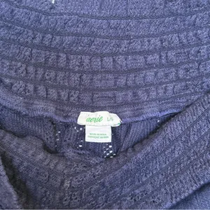 Aerie‎ Lace Beach Shorts Navy Blue Smocked Waistband Sheer Beach Bottoms Coverup thumbnail 3