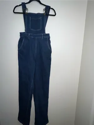 Collectif Pippa Dark Denim Dungarees Overalls Vintage Style Rockabilly small thumbnail 3