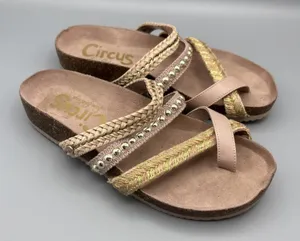 Circus Sam Edelman Oleander Shoes Size 7 Metallic Gold Pink Braided Sandals thumbnail 1