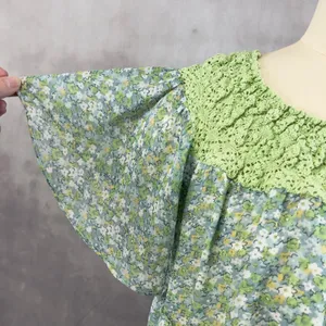 Floral Tiered Ruffle Top Women Medium Crochet Cottage Soft Girl‎ Fairy Prairie thumbnail 5