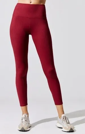 Carbon 38 High Rise Ribbed 7/8 Leggings Ankle‎ Red Size Small thumbnail 1