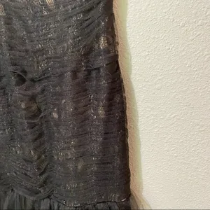 Monique Lhuillier Black Lace Sleeveless Mermaid Dress Formal Womens 0 Whimsigoth thumbnail 7