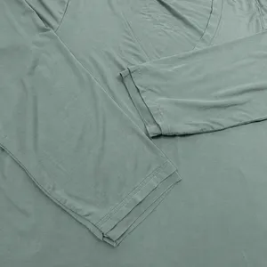 POL V Neck Top Women LG Sage Green Long Sleeve Minimalist Lightweight Capsule‎ thumbnail 4