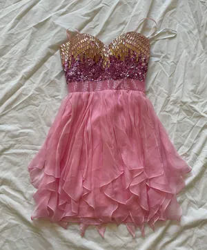 Sherri Hill Pink Embellished Dress thumbnail 1