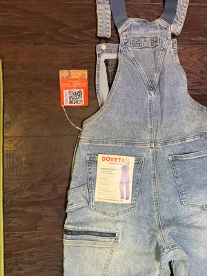 Dovetail Workwear Freshley Overalls 8x34 Vintage Denim Stretch Utility NWT thumbnail 7