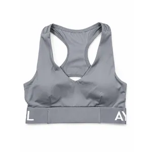 AYBL Balance V Neck Sports Bra Gray Racerback Medium M Athletic Gym Training thumbnail 4