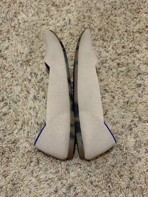 Rothy's The Point Ballet Flats Pointed Toe Knit Light Tan Beige thumbnail 6