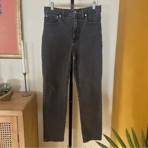 Madewell Perfect Vintage Jeans Charcoal Gray Black‎ Lunar Wash Denim Size 27 (4) thumbnail 3