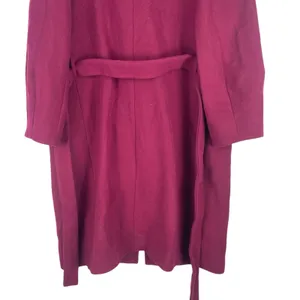 Ann Taylor Tie Waist Balloon Sleeve Wool Blend Coat Mulberry Size XXL thumbnail 11