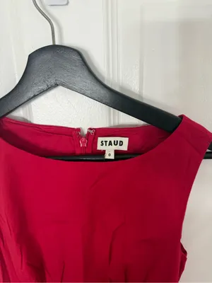 Staud Gwen Mini Dress in Cherry 0 thumbnail 6
