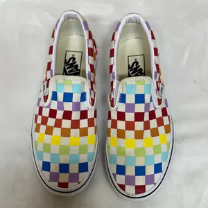 Vans Multicolor Checkered Slip-On Sneakers women’s 7.0 men’s 5.5 thumbnail 2