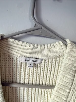 Madewell Knit Button Front Sweater Vest Boho Beige Cream Size S M thumbnail 4