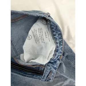 American Eagle Strigid Mom Jeans Light Wash High Rise Raw Hem Size 14‎ Regular thumbnail 4