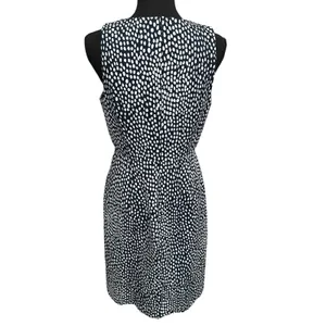 J. Crew Women's Size 8 Polka Dot Dress Black‎ & White Sleeveless Minimalist thumbnail 3