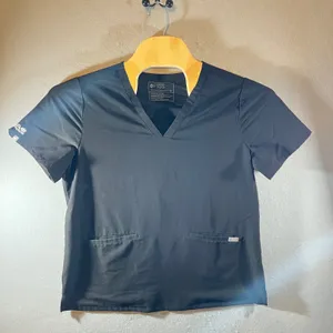 822 | FIGS Technical Collection‎ Scrub Top XL Black Medical Nurse Healthcare thumbnail 1