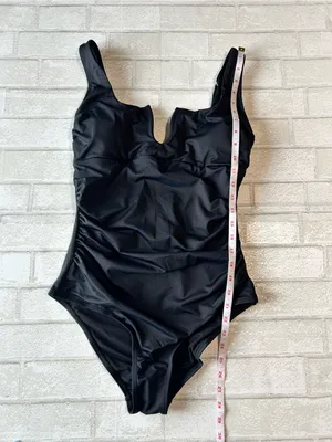 Cupshe Black V-Notch One-Piece Swimsuit Beach or Pool Size Large thumbnail 5