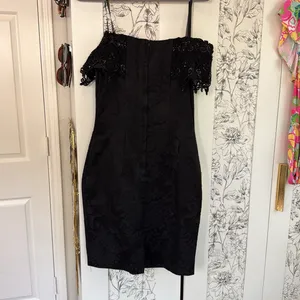 Scott McClintock vintage bedazzled jacquard goth pencil dress thumbnail 7