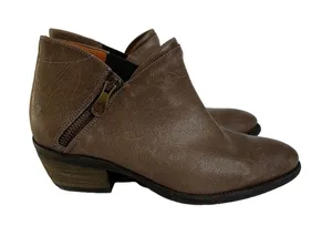 KANNA Booties Ankle Boots Brown‎ Leather Zip Womens SIze 6.5 / 37 Made in Spain thumbnail 1