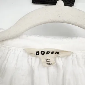 Boden Womens Evie White Double Cloth Beachy Boho Gauze Cotton Blouse Size 6 thumbnail 3