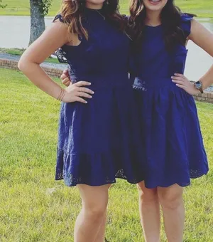 Altar'd State Navy Blue Lace Dress thumbnail 5