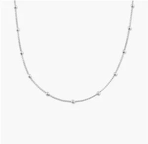 Oak And Luna BOBBLE CHAIN NECKLACE 925 STERLING SILVER thumbnail 1