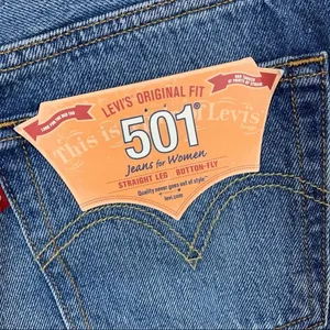 Levis Women Shorts Sz 29 NWT Medium‎ Wash Cut Off 501 High Rise Button Fly Denim thumbnail 4