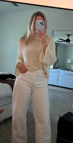 ZARA Cream Knit Sweater thumbnail 1