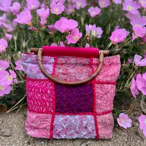 Handmade Pink Quilt Handbag thumbnail 1