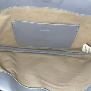 Zara Leather Crescent Crossbody Bag Limited Edition Powder Blue Classy Chic Y2K thumbnail 4