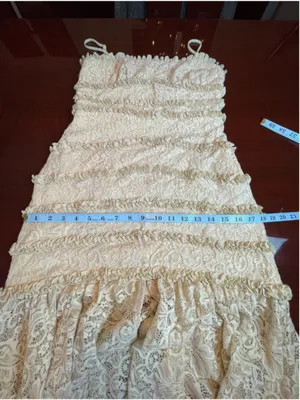 BHLDN Cream Lace Tiered Midi Dress Size M Romantic Boho Chic Wedding Guest Party thumbnail 12