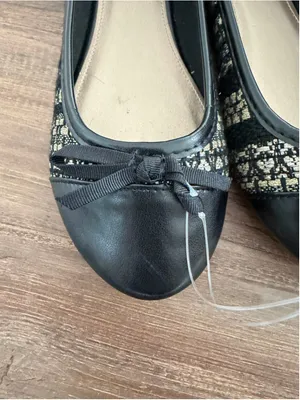 Laundry List Ballet Flats Size 8 Black Gold thumbnail 5