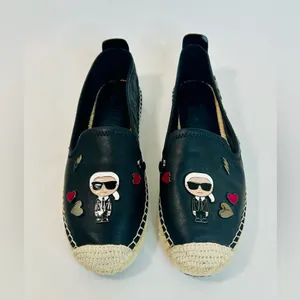 Karl Lagerfeld Paris Women's Michaela Embellished Slip-On Espadrille Flats 7.5 thumbnail 4