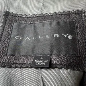 Gallery Womens Size Large Black Genuine Leather Jacket Button Front Blazer thumbnail 4