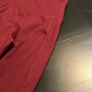 American Eagle The Everything Pocket Legging Burgundy High Waisted Womens Medium thumbnail 3