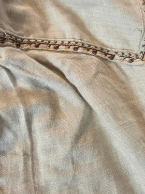 Max Studio Ecru Embroidered Peasant Blouse 3/4 sleeve Size Large Boho thumbnail 3