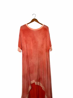 Anthropologie LILKA High Low Coral Orange Maxi Dress M/L Rayon thumbnail 5