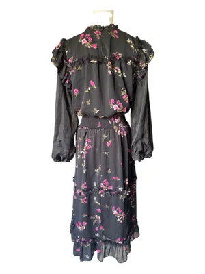 CeCe Floral Ruffle Midi Dress thumbnail 3