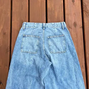 Old Navy‎ Jeans Light Wash High-Rise Baggy Wide-Leg Utility Women Size 0 thumbnail 4
