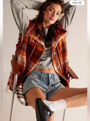 Free People Wrapped Up Blanket Vest Orange Plaid Wool Blend S thumbnail 2