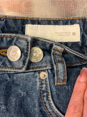 Zara Dark Blue Denim Embroidered Print Mini Skirt Size-Small Y2K Indie thumbnail 2