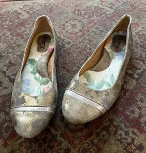 Born Metallic Taupe and Gold Ballet Flats thumbnail 1